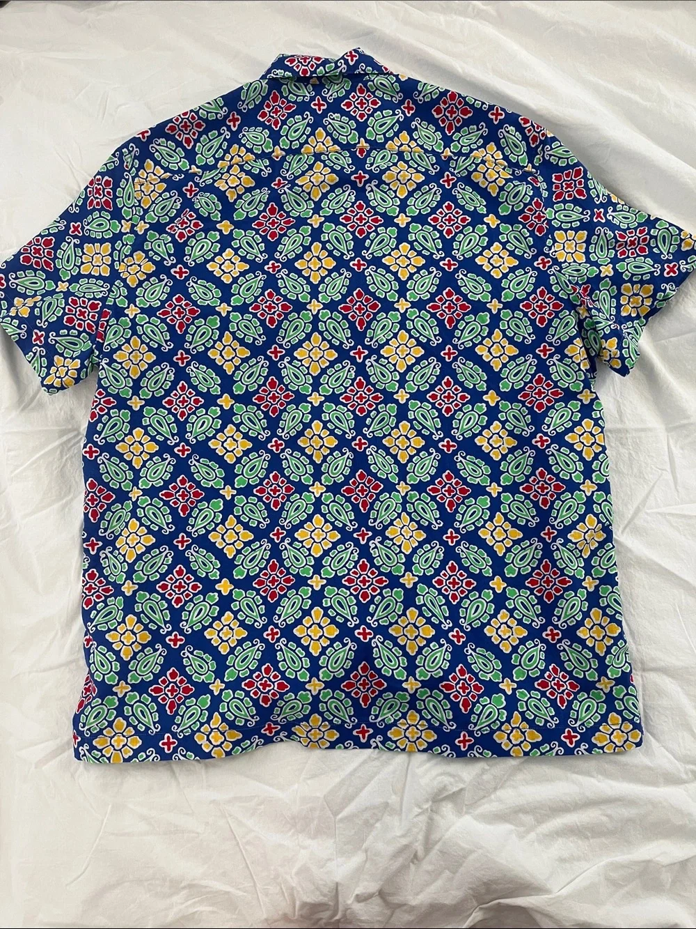 Men's Short-Sleeve Patterned Shirt - Blue Multi